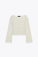 POINTELLE KNIT SWEATER