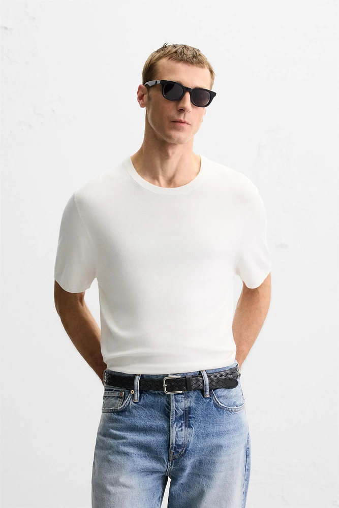 T-SHIRT EN MAILLE MÉLANGE VISCOSE