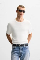 T-SHIRT EN MAILLE MÉLANGE VISCOSE