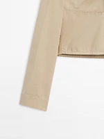 Short cotton jacket with sailor collar