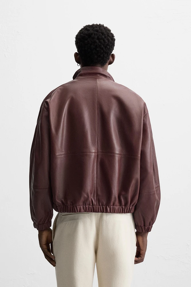 RELAXED FIT LEATHER JACKET