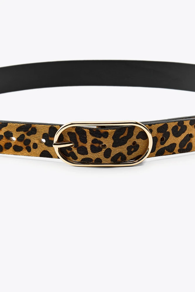ANIMAL PRINT LEATHER BELT