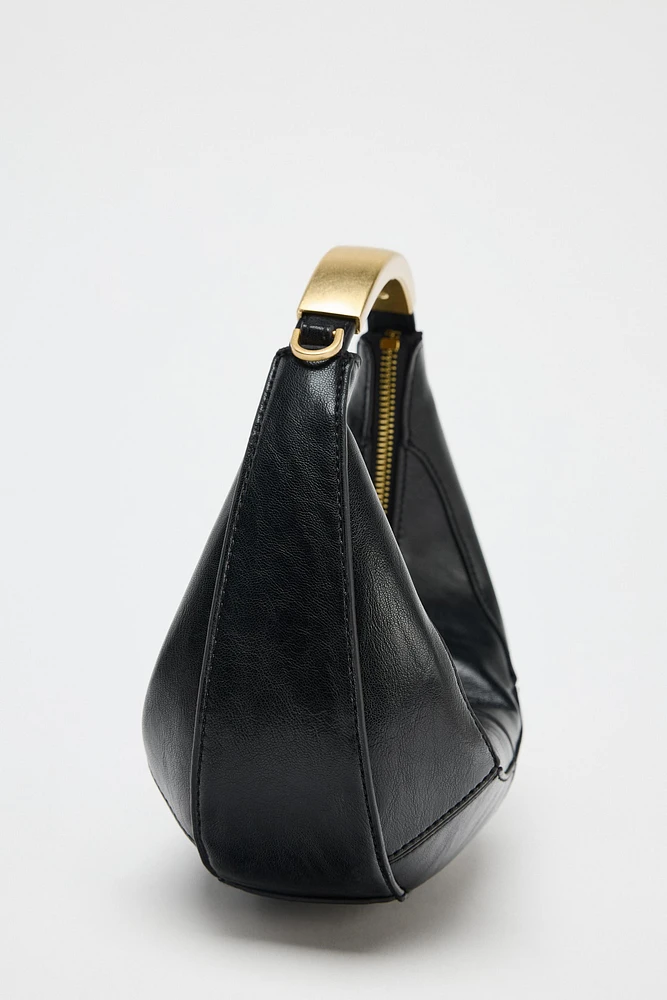 OVAL BAG WITH METAL HANDLE