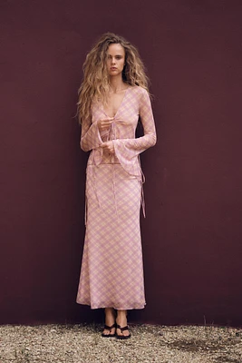 PRINTED TULLE SHIRT