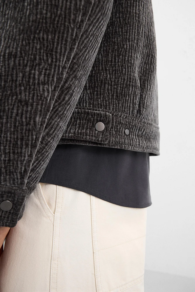 TEXTURED WRINKLED EFFECT JACKET