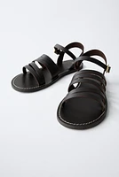 LEATHER STRAPPY SANDALS