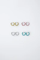 PACK OF FOUR HOOP EARRINGS