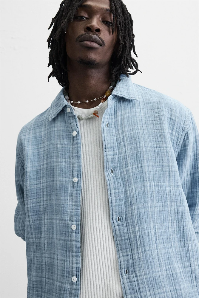 CHEMISE À CARREAUX EFFET FROISSÉ