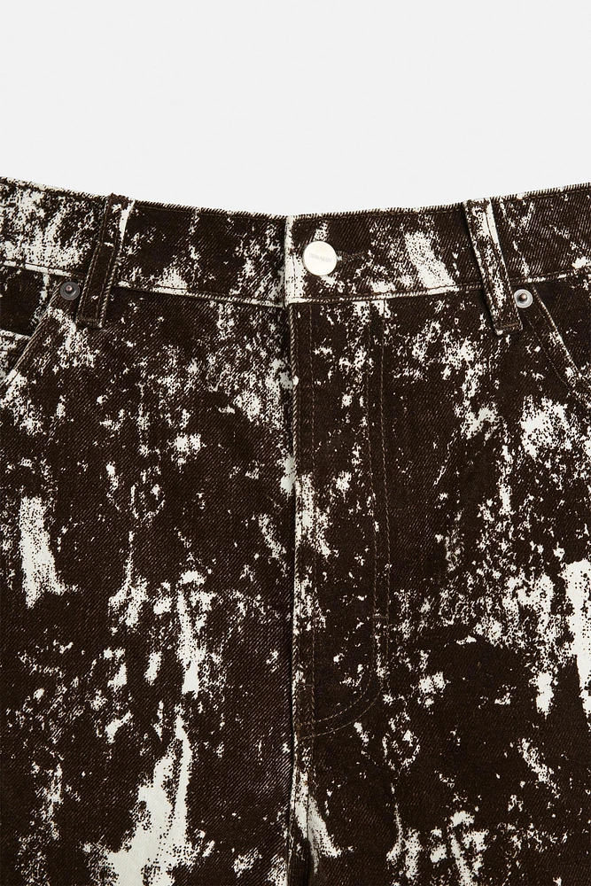 ANIMAL PRINT DENIM SHORTS