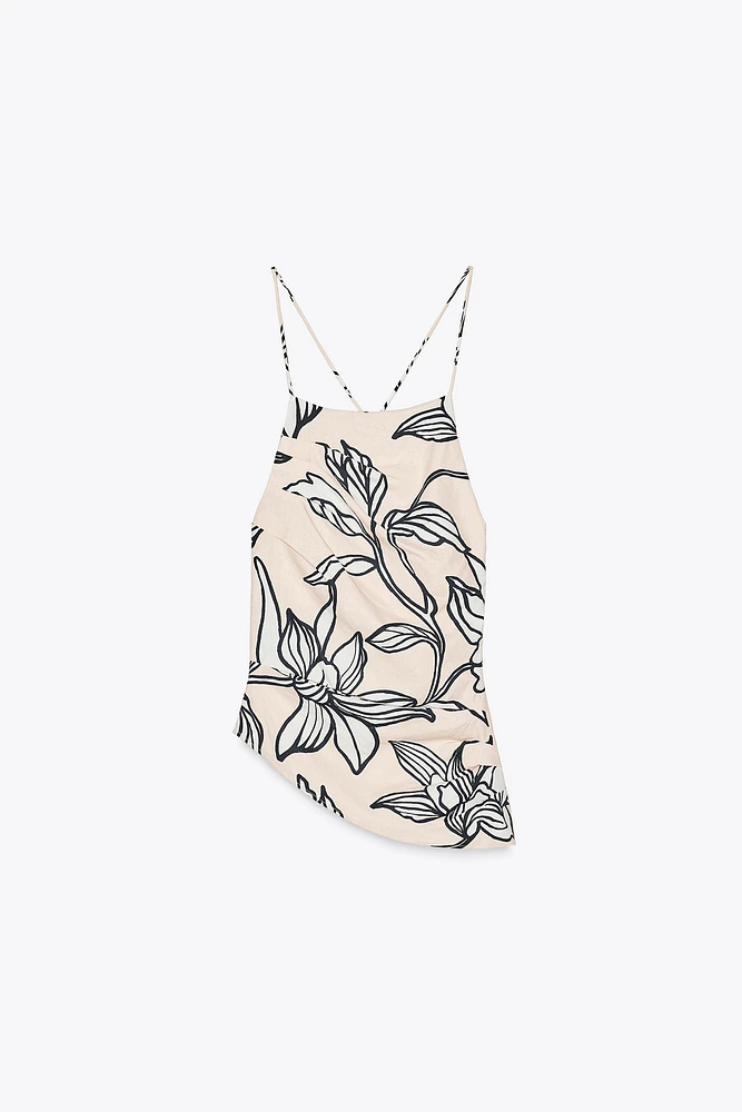 OPEN BACK LINEN TOP