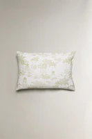 TAIE D’OREILLER SATIN TOILE DE JOUY PALMIERS