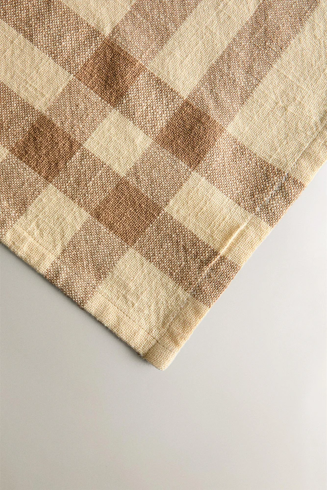 SERVIETTES DE TABLE COTON CARREAUX (LOT 2 UNITÉS