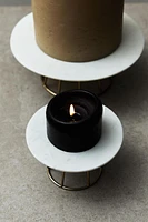 MARBLE AND METAL TEALIGHT HOLDER