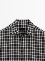 100% cotton melange check shirt