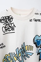 T-SHIRT À IMPRIMÉ GRAFFITI