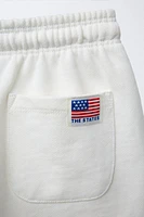 EMBROIDERED TEXT SHORTS