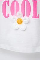 T-SHIRT À INSCRIPTION ET DÉCOR FLEURS