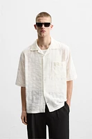 OPENWORK TEXTURED SHIRT