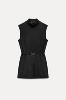 SOFT PIQUÉ MOCK NECK TOP