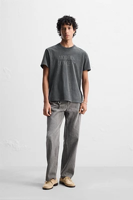T-SHIRT IMPRIMÉ EFFET DÉLAVÉ