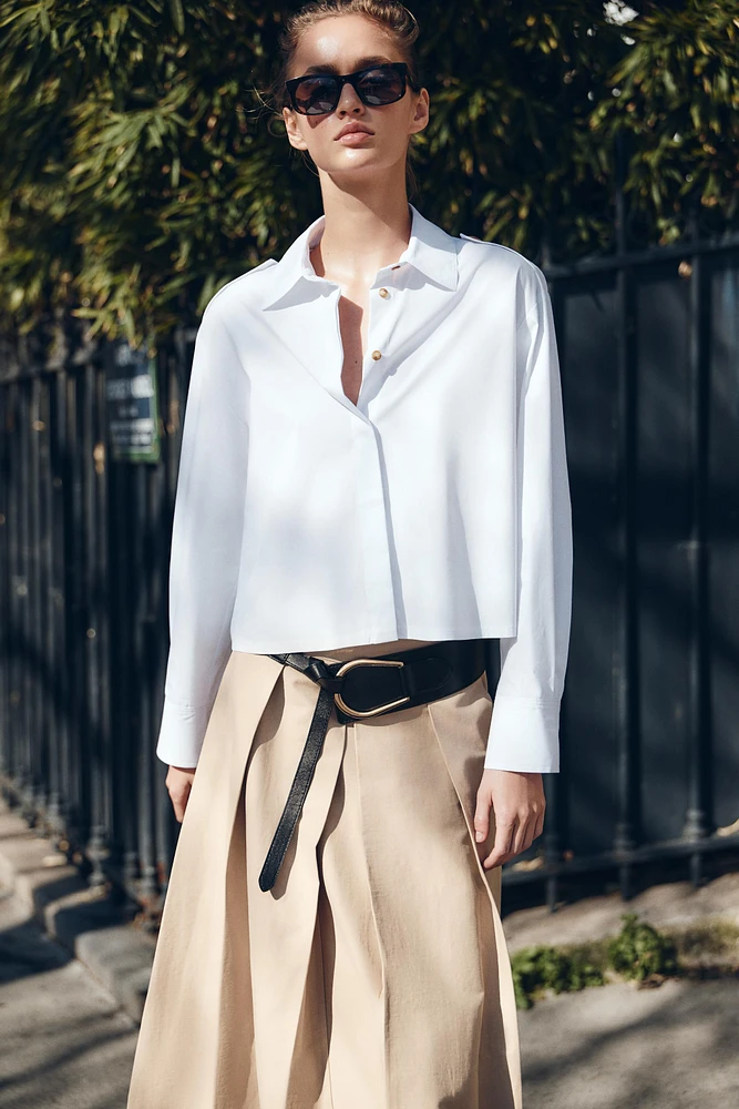 CROPPED POPLIN SHIRT