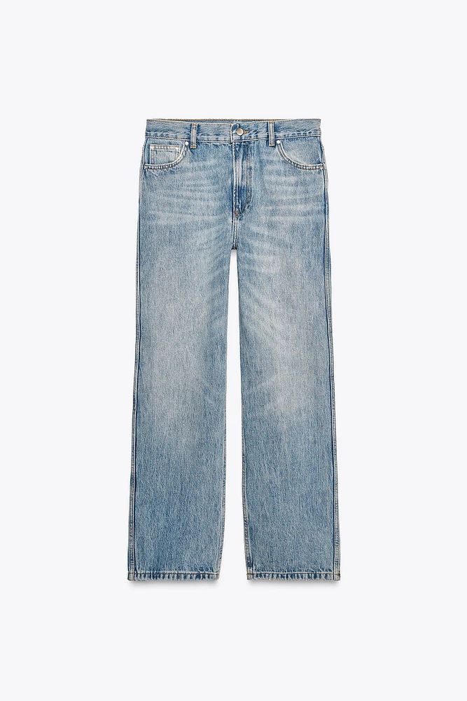 ZW COLLECTION STRAIGHT HIGH-WAIST CROPPED JEANS