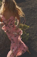 PRINTED TULLE MAXI SKIRT