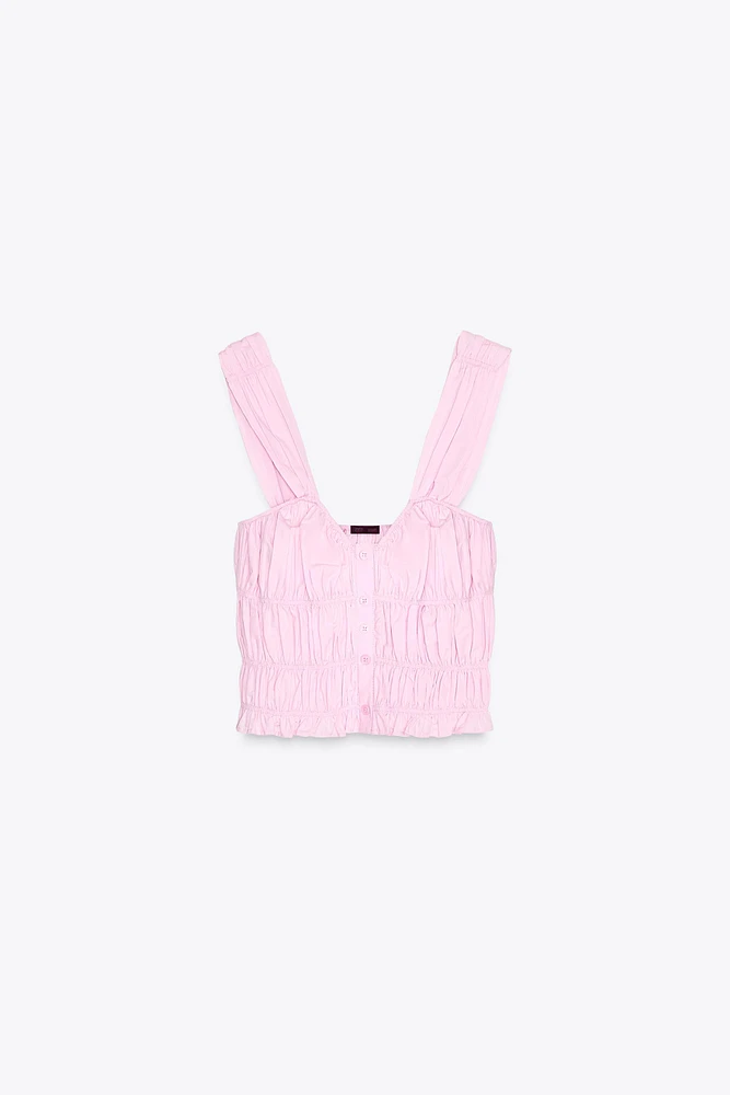 RUCHED CROP TOP