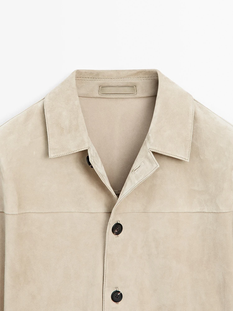 Short suede leather jacket