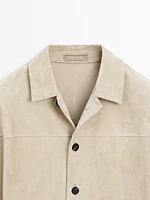 Short suede leather jacket