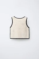 TOP EN MAILLE CROCHET FLEURS