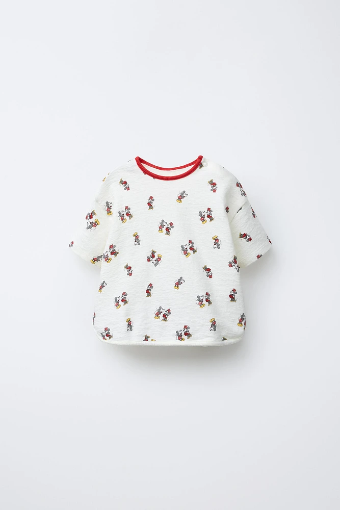 T-SHIRT TEXTURÉ IMPRIMÉ MICKEY ET MINNIE MOUSE © DISNEY