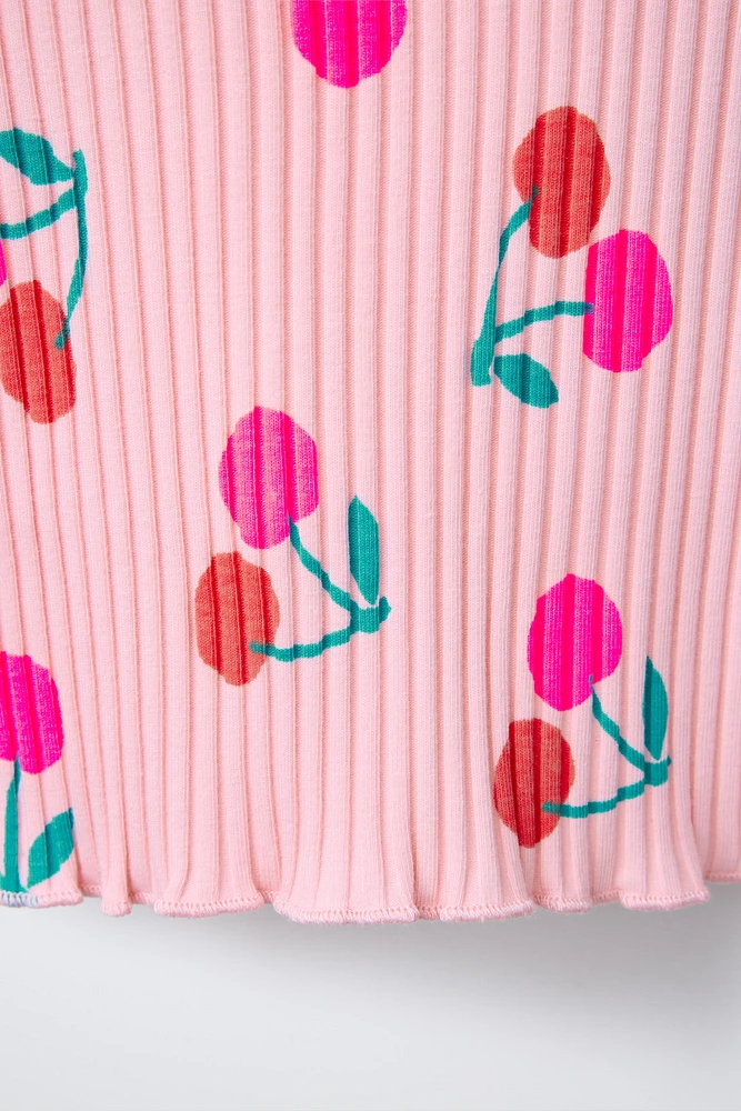 PRINTED RIBBED T-SHIRT