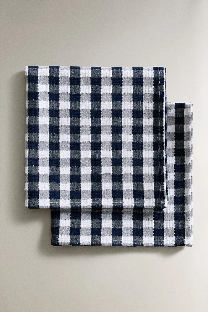 SERVIETTES DE TABLE VICHY CARREAUX (LOT DE 2)