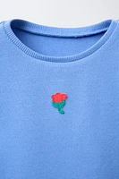 T-SHIRT CÔTELÉ BRODÉ