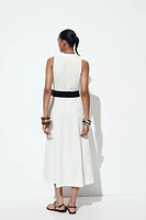ROBE MIDI EN POPELINE LISERÉS CONTRASTE