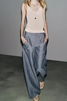 PANTALON JAMBES LARGES AVEC LIN ZW COLLECTION