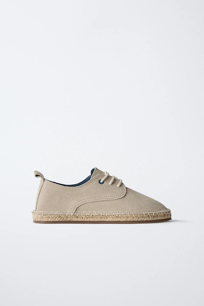 LIMITED EDITION LEATHER AND JUTE DERBY SHOES