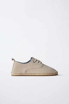 LIMITED EDITION LEATHER AND JUTE DERBY SHOES