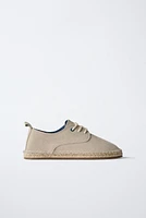 LIMITED EDITION LEATHER AND JUTE DERBY SHOES