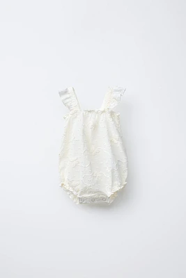 EMBROIDERED BUTTERFLY ROMPER