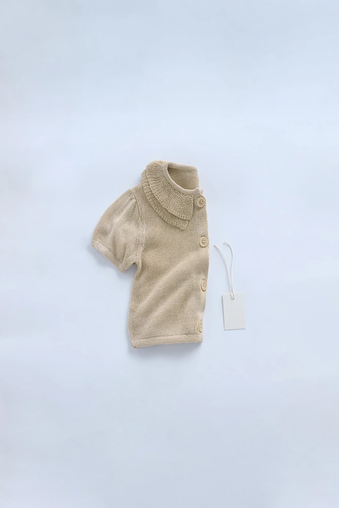 ZARA TIMELESS - GILET EN MAILLE À MANCHES COURTES