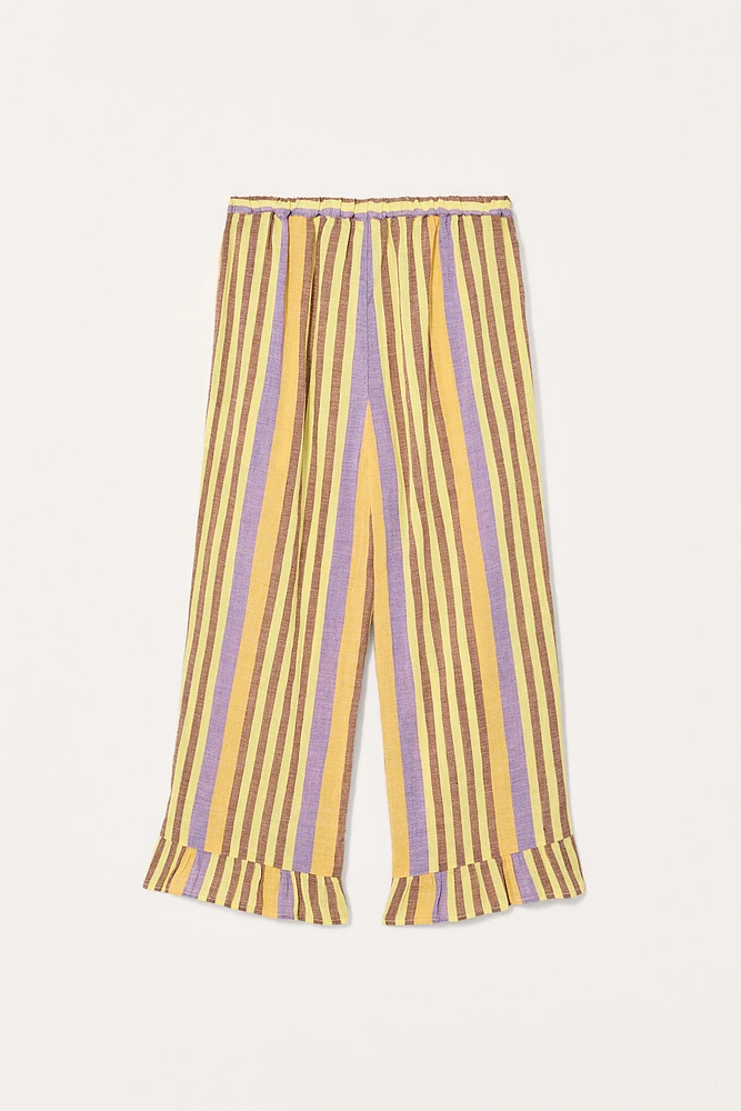 LIMITED EDITION STRIPED LINEN COTTON PANTS
