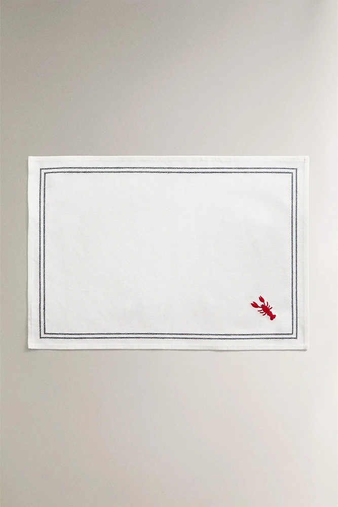 SET DE TABLE BRODERIE LANGOUSTE