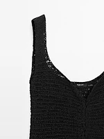 Top corset en maille crochet