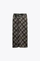PLAID TULLE WRAP SKIRT