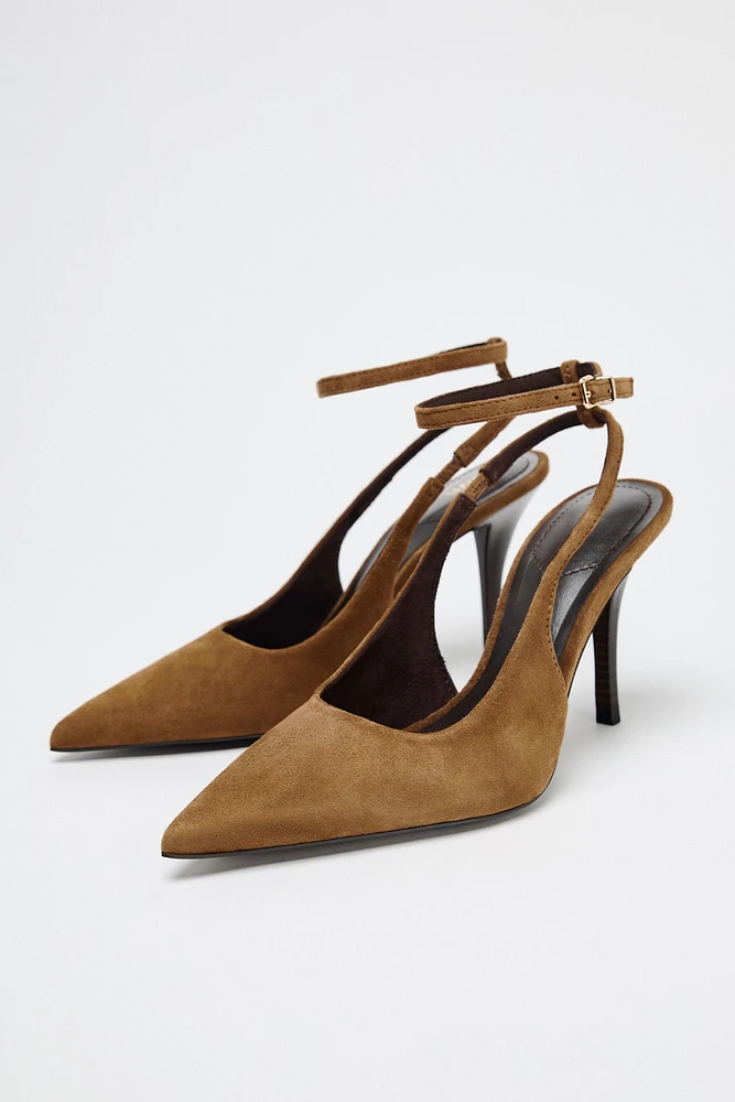 SUEDE SLINGBACK HEELS