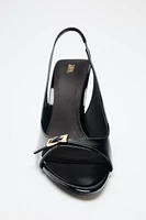 PATENT FINISH HEELED SANDALS