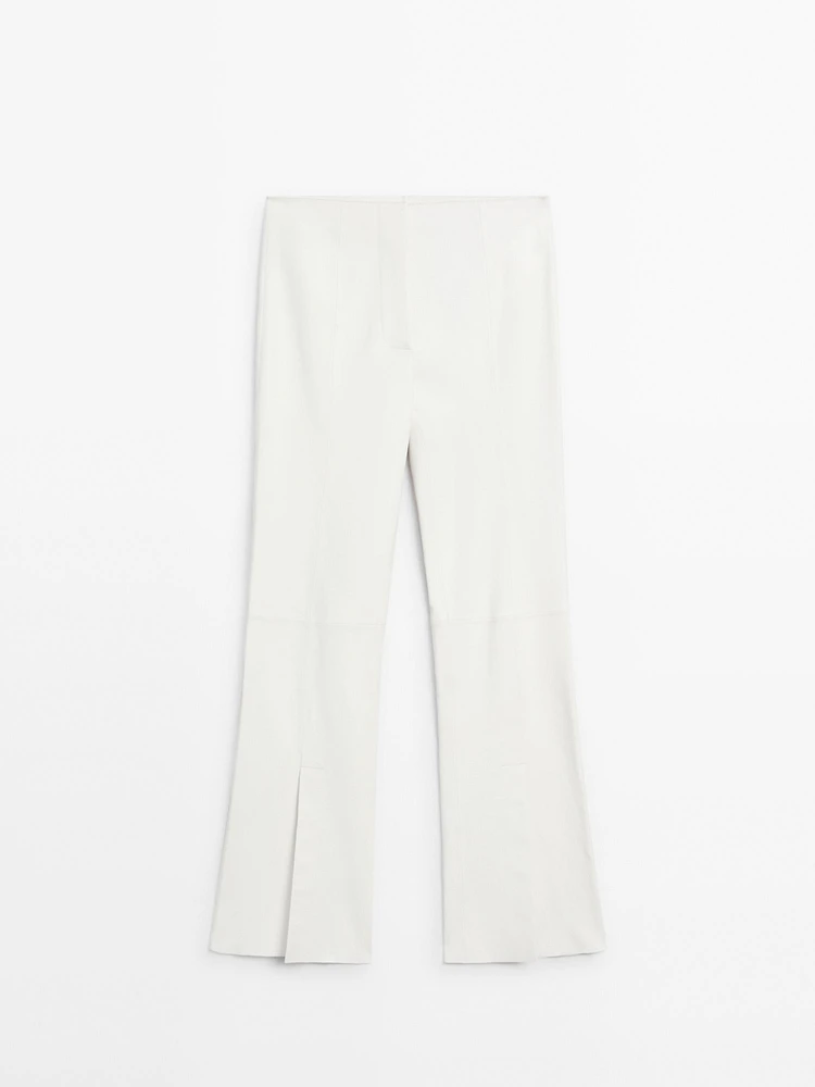 Flared leather trousers with vents - Studio