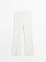 Flared leather trousers with vents - Studio